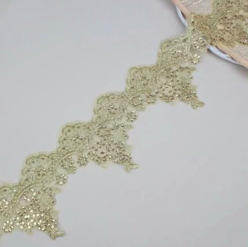 Zarter 1Y Weiß/Elfenbein Kordelstoff Pailletten Blume Venise Venedig Mesh Spitzenbesatz Applikation Nähen Handwerk für Hochzeit Dez. 13cm-hellgold 1yard-1Yard Zarter 1Y Weiß/Elfenbein Kordelstoff Pailletten Blume Venise Venedig Mesh Spitzenbesatz Applikation Nähen Handwerk für Hochzeit Dez. 13cm-hellgold 1yard-1Yard von BSGUZ