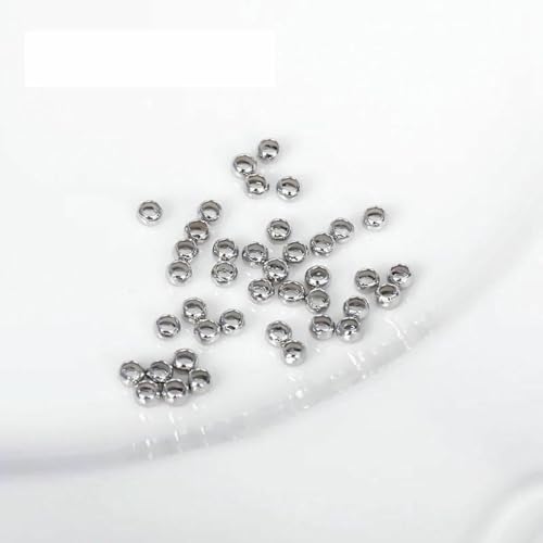 Zylindrische Quetschperlen für die Schmuckherstellung, Großhandel, 14 Karat/18 Karat vergoldet, 2 mm, Röhren-Quetschperlen, rhodiniert_a-2 mm, 100 Stück von BSGUZ