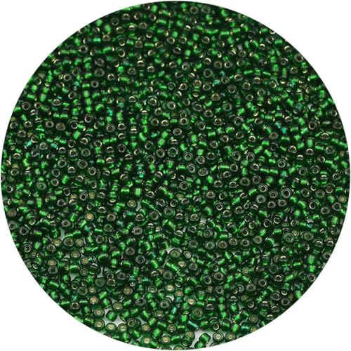 mm, 1500 Stück, 18 g, silberfarbene Innenseite, Rocailles-Perlen aus Glas, Bastelperlen für Armbänder, Halsketten, Ringe, Rocailles-Perlen für DIY-Kunsthandwerk, grün, 18 g, 1500 Stück mm, 1500 Stück, 18 g, silberfarbene Innenseite, Rocailles-Perlen aus Glas, Bastelperlen für Armbänder, Halsketten, Ringe, Rocailles-Perlen für DIY-Kunsthandwerk, grün, 18 g, 1500 Stück von BSGUZ