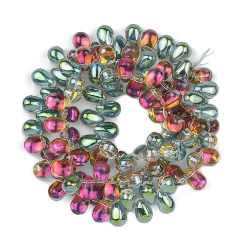 mm, 90 Stück, Wassertropfenform, Kristallglas, AB-farbig plattiert, lose Perlen zum Selbermachen, für Bettelarmbänder, Halsketten, Schmuckzubehör – Wassertropfenform – 10 mm, 90 Stück, Wassertropfenform, Kristallglas, AB-farbig plattiert, lose Perlen zum Selbermachen, für Bettelarmbänder, Halsketten, Schmuckzubehör – Wassertropfenform – 10 von BSGUZ