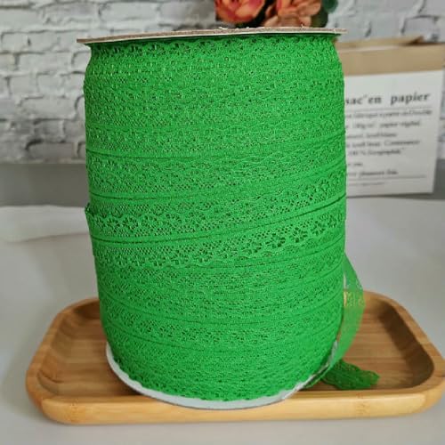 x 10 Yards/Rolle, 27 mm, gestrickter Spitzenstoff, nicht elastisch, Polyester-Spitzenband, handgefertigt, Patchwork, DIY-Nähzubehör für Bastelarbeiten, dunkelgrün, breit 27 mm, 10 Yards x 10 Yards/Rolle, 27 mm, gestrickter Spitzenstoff, nicht elastisch, Polyester-Spitzenband, handgefertigt, Patchwork, DIY-Nähzubehör für Bastelarbeiten, dunkelgrün, breit 27 mm, 10 Yards von BSGUZ