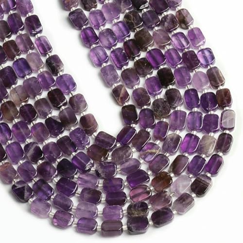 x 12 mm AAA-rechteckige Amethyst-Citrin-Lapislazuli-Perlen, Naturstein, unregelmäßige Abstandsperlen zur Schmuckherstellung, Charms-Armband, Amethyst, 38 cm, ca. 26 Stück x 12 mm AAA-rechteckige Amethyst-Citrin-Lapislazuli-Perlen, Naturstein, unregelmäßige Abstandsperlen zur Schmuckherstellung, Charms-Armband, Amethyst, 38 cm, ca. 26 Stück von BSGUZ