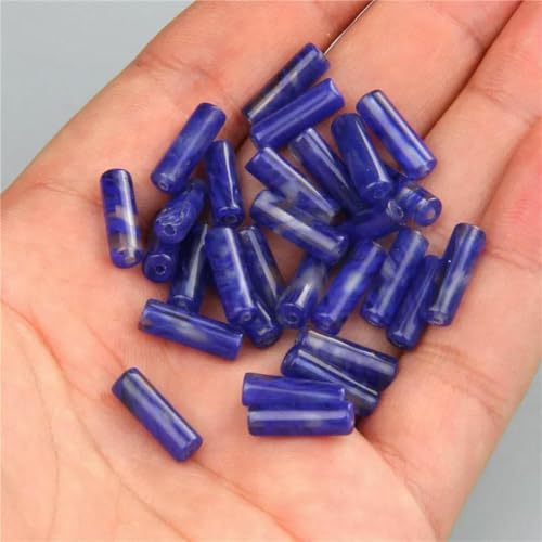 x 13,0 mm natürliche zylinderförmige Steinperlen, Opal-Achate, kaiserliche Steinröhrenperle, Energieheilungs-Edelsteinperle zur Schmuckherstellung, DIY-22.Wassermelone-4 x 13,0 mm, ca. 30 Stück von BSGUZ