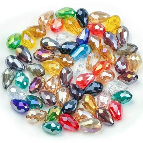 x 8 mm, 8 x 11 mm, 10 x 15 mm, gemischte Farben, Kristall, Tropfenform, Glasperlen, lose Abstandsperlen für Ohrringe, Armbänder, Schmuckherstellung, DIY, gemischte AB-Far x 8 mm, 8 x 11 mm, 10 x 15 mm, gemischte Farben, Kristall, Tropfenform, Glasperlen, lose Abstandsperlen für Ohrringe, Armbänder, Schmuckherstellung, DIY, gemischte AB-Far von BSGUZ