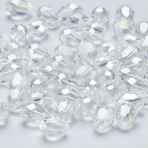 x 8 mm, facettierte Glasperlen in Tropfenform, AB-Farbe, Wassertropfen-Kristall, lose Abstandsperlen zur Schmuckherstellung, DIY-Armband-ZKSD001-044-6 x 8 mm, 65–70 Stück x 8 mm, facettierte Glasperlen in Tropfenform, AB-Farbe, Wassertropfen-Kristall, lose Abstandsperlen zur Schmuckherstellung, DIY-Armband-ZKSD001-044-6 x 8 mm, 65–70 Stück von BSGUZ