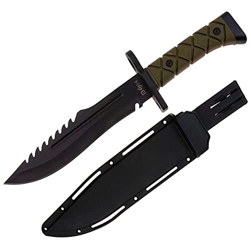 BSH Adventure Outdoor Messer Survival mit Holster - Drop Point Jagdmesser Feststehende Klinge - Bushcraft Messer Outdoor von BSH Adventure