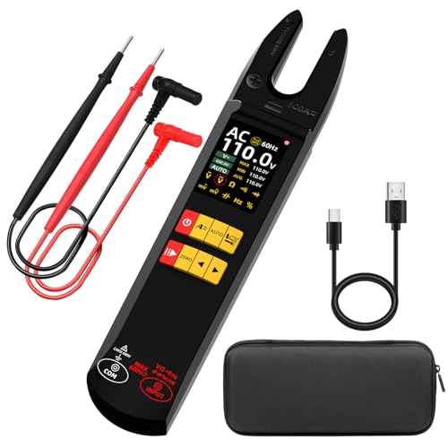 BSIDE U5 Offene Stromzange DC AC 600A TRMS Amperezange mit 2,8 Zoll Farbdisplay Min Max Werte Digitales Multimeter Automatisch Spannung Millivolt Kapazität Diode Frequenz NCV Live Wire Messen von BSIDE