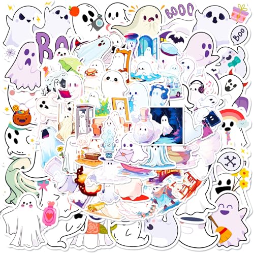 BSITSSS 100 Stück Halloween Sticker Geist, Ghost Scrapbook Stickers, Aufkleber Scrapbooking Halloween Süße Geist für Laptop Kalender Scrapbook Koffer Journal BSITSSS 100 Stück Halloween Sticker Geist, Ghost Scrapbook Stickers, Aufkleber Scrapbooking Halloween Süße Geist für Laptop Kalender Scrapbook Koffer Journal von BSITSSS