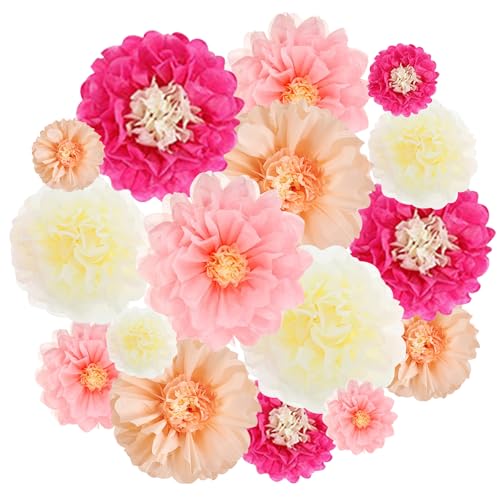 BSITSSS 16 Stück Papierblumen, Papierblumen zum Aufhängen, Moden Papier Blumen, Klassisch Seidenpapier Blumen, Pompons Deko für Hochzeitsdeko, Abschlussball, Geburtstag Party Deko BSITSSS 16 Stück Papierblumen, Papierblumen zum Aufhängen, Moden Papier Blumen, Klassisch Seidenpapier Blumen, Pompons Deko für Hochzeitsdeko, Abschlussball, Geburtstag Party Deko von BSITSSS