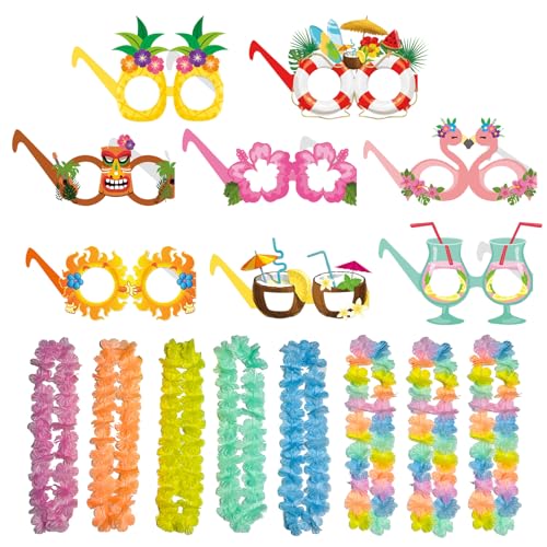 BSITSSS 16PCS Hawaii Party Deko, Beach Party Deko, 8PCS Blumenkette, 8PCS Blumenketten Hawaii, Hawaii Brille, Beach Party Accessoires für Kinder Erwachsene BSITSSS 16PCS Hawaii Party Deko, Beach Party Deko, 8PCS Blumenkette, 8PCS Blumenketten Hawaii, Hawaii Brille, Beach Party Accessoires für Kinder Erwachsene von BSITSSS