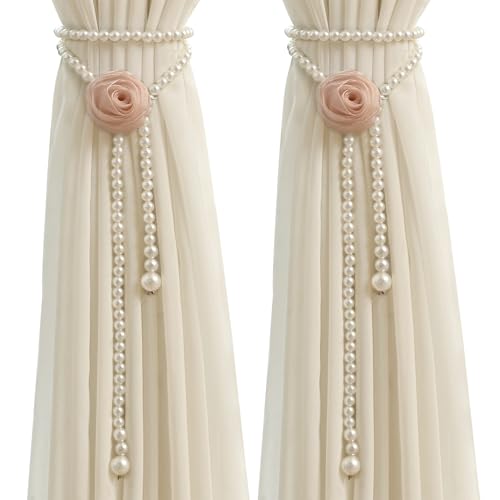 BSITSSS 2 Stück Vorhang Raffhalter, Perlen Raffhalter für Vorhänge, Rose Blumen Raffhalter für Gardinen, Boho Gardinenhalter, Vorhang Halter für Haus, Büro, Wohnzimmer, Fenster Dekoration BSITSSS 2 Stück Vorhang Raffhalter, Perlen Raffhalter für Vorhänge, Rose Blumen Raffhalter für Gardinen, Boho Gardinenhalter, Vorhang Halter für Haus, Büro, Wohnzimmer, Fenster Dekoration von BSITSSS