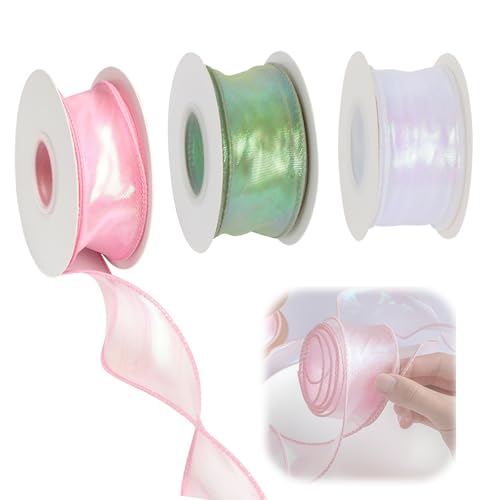 BSITSSS 3 Rollen Satinband, Schleifenband 9m, 4cm Breite, DIY Geschenkband, Glanz Seidenband, Satin Band für Hochzeitseinladungen, Brautsträuße, Geschenkverpackungen BSITSSS 3 Rollen Satinband, Schleifenband 9m, 4cm Breite, DIY Geschenkband, Glanz Seidenband, Satin Band für Hochzeitseinladungen, Brautsträuße, Geschenkverpackungen von BSITSSS