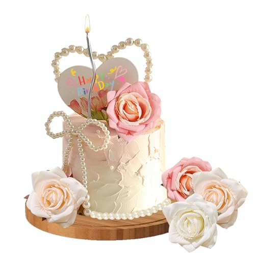 BSITSSS 4 Perlenkette Tortendeko, 5 Blumen Torten Deko, Kuchen Deko süß, Moden Kuchen Deko Geburtstag, Kuchendeko für Geburtstag, Party, Hochzeit, Valentinstag BSITSSS 4 Perlenkette Tortendeko, 5 Blumen Torten Deko, Kuchen Deko süß, Moden Kuchen Deko Geburtstag, Kuchendeko für Geburtstag, Party, Hochzeit, Valentinstag von BSITSSS