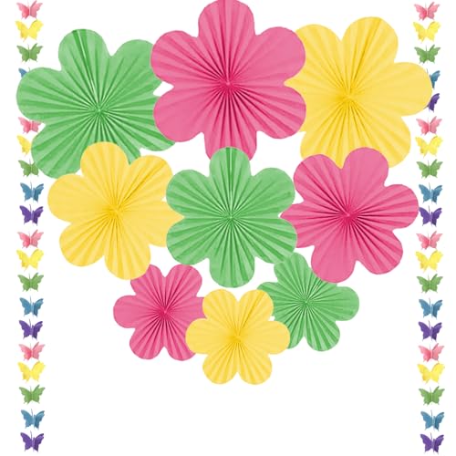 BSITSSS Papier Fächer 11er-Set Dekoration Hanging Girlande Gelb Rosa Blumen Papierfächer Party Deko für Geburtstag Hochzeit Abschlussfeier Kinder Party BSITSSS Papier Fächer 11er-Set Dekoration Hanging Girlande Gelb Rosa Blumen Papierfächer Party Deko für Geburtstag Hochzeit Abschlussfeier Kinder Party von BSITSSS