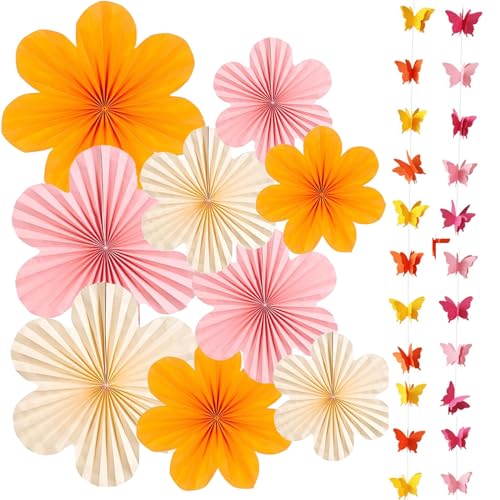 BSITSSS Papier Fächer 11er-Set Dekoration Hanging Girlande Orange Rosa Blumen Papierfächer Party Deko für Geburtstag Hochzeit Abschlussfeier Kinder Party BSITSSS Papier Fächer 11er-Set Dekoration Hanging Girlande Orange Rosa Blumen Papierfächer Party Deko für Geburtstag Hochzeit Abschlussfeier Kinder Party von BSITSSS