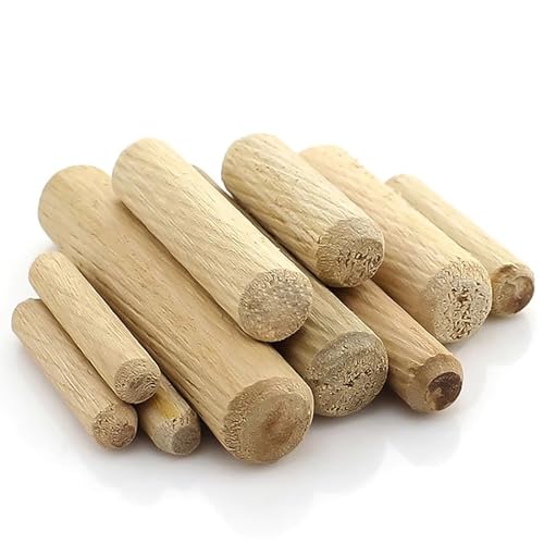 100 Stück 12 mm geriffelte Holzstifte aus Hartholz für Bastelarbeiten, Möbel, DIY Handbuch (120 mm) von BSKJMMP