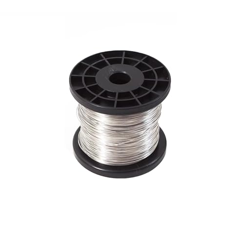304 Edelstahldraht (20 m) für Schmuckherstellung, Krawatte, dünner Metalldraht, Modellieren, Basteln, Perlenstickerei (0,5 mm) von BSKJMMP