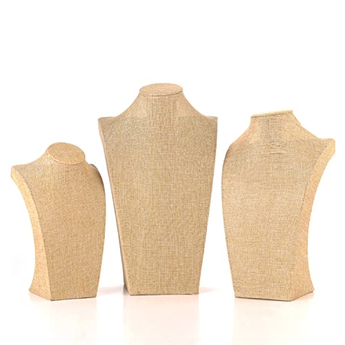 BSKJMMP Halskettenhalter, Schmuck-Organizer, Präsentation, Beige, Choker-Halter, Rack für Verkauf, Händler, Zuhause, Handel, Geschäft, 3 Stück von BSKJMMP