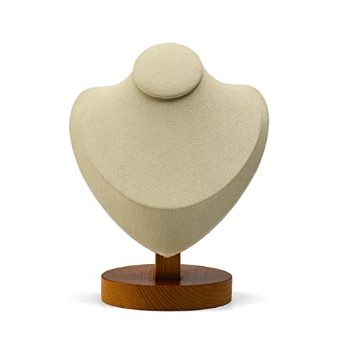 BSKJMMP Halskettenständer für Schmuck, Holzhalter für Verkauf, Händler, Zuhause, Handel, Geschäfte (Beige) von BSKJMMP