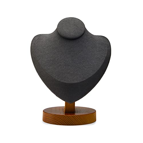 BSKJMMP Halskettenständer für Schmuck, Holzhalter für Verkauf, Händler, Zuhause, Handel, Geschäfte (grau) von BSKJMMP