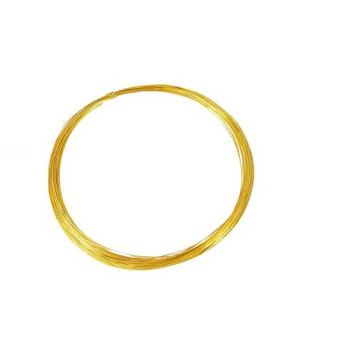 Feet Messing-Basteldraht, Modellierdraht, goldfarben, für Bonsai-Bäume, Basteln, Pflanzen, Gartenarbeit, Perlenstickerei und Schmuckherstellung (0,9 mm) von BSKJMMP