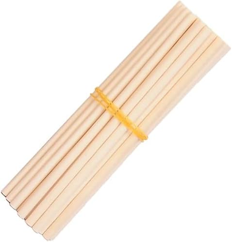 Holzdübelstäbe, unlackierte Holzstäbe, Holzdübelstangen, Bastelstäbe für Kunsthandwerk und Heimwerker, Länge 500 mm, Durchmesser 5 mm bis 8 mm (6 mm, 40 Stück) von BSKJMMP