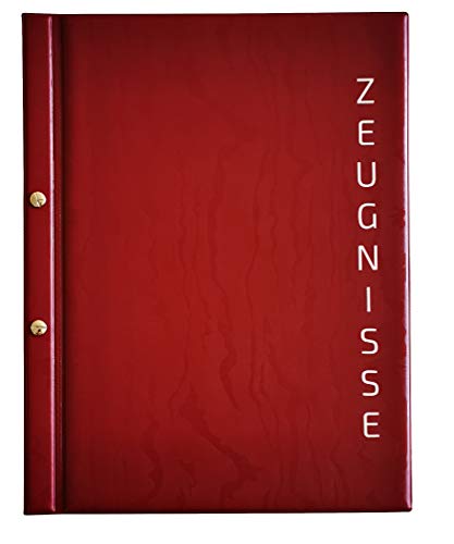 BSN SPREMBERG (20091600) - Zeugnismappe weinrot mit Silberprägung"ZEUGNISSE" - mit 10 dokumentenechten Premium-Hüllen von BSN SPREMBERG