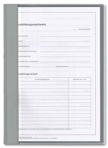 Set 1 ? Ausbildungsnachweisblock für die praktische Berufsausbildung (50 Wochen) mit PVC-Schnellhefter silbergrau und Deckblatt grün von BSN Spremberg