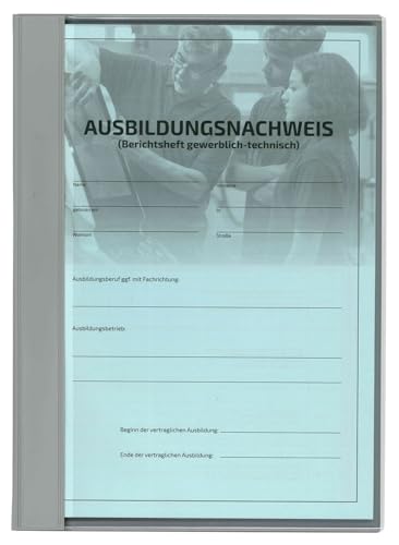 Set 1 - Ausbildungsnachweisblock für die praktische Berufsausbildung (gewerblich-technisch) mit PVC-Schnellhefter silbergrau und Deckblatt grün von BSN Spremberg