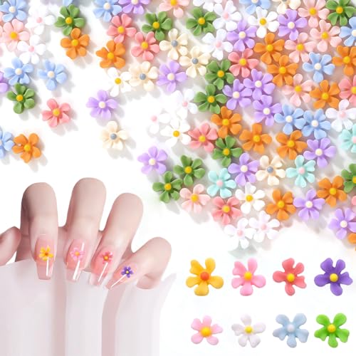 3D Nagel Charms, 100 Acryl Blumen Nagel Strass mit Ornamenten, Nagel Edelsteine, Nagel Zubehör für Mädchen, Nagelkunst Dekoration, DIY Handwerk Nail Design von BSNRDX