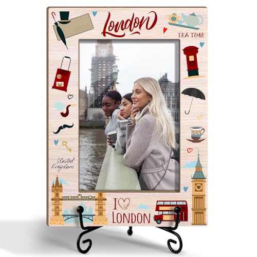 BSNZZIO Londoner Reise-Bilderrahmen aus Holz mit Ständer, London-Geschenke, Urlaubsgeschenke für Freunde, Kollegen, London-Souvenirs, Büro, Zuhause, Schreibtisch, Tisch-Display -TXK13 BSNZZIO Londoner Reise-Bilderrahmen aus Holz mit Ständer, London-Geschenke, Urlaubsgeschenke für Freunde, Kollegen, London-Souvenirs, Büro, Zuhause, Schreibtisch, Tisch-Display -TXK13 von BSNZZIO