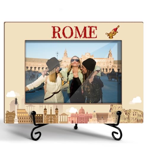 BSNZZIO Rom Reise-Bilderrahmen aus Holz mit Ständer, Rom-Geschenke, Urlaubsgeschenke für Freunde, Kollegen, Rom-Souvenirs, Büro, Zuhause, Schreibtischdekoration, Tischdisplay -TXK11 BSNZZIO Rom Reise-Bilderrahmen aus Holz mit Ständer, Rom-Geschenke, Urlaubsgeschenke für Freunde, Kollegen, Rom-Souvenirs, Büro, Zuhause, Schreibtischdekoration, Tischdisplay -TXK11 von BSNZZIO