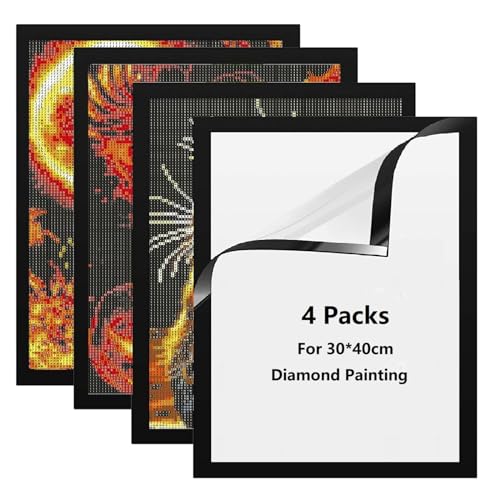 Diamond Painting Frames, Frames for 30x40cm Diamond Painting Canvas,Magnetic Photo Frames Magnetic Poster Frame Magnetic Display Frame for Paintings, Photos, Notices, Certificate, Poster (4 Packs) von BSOMAM