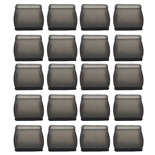 20 Stück Stuhlbein-Bodenschutz Rechteckig Transparent Schwarz Filzmatte Kratzfest Lärmreduzierung Tischbeinabdeckung (S) von BSTCAR