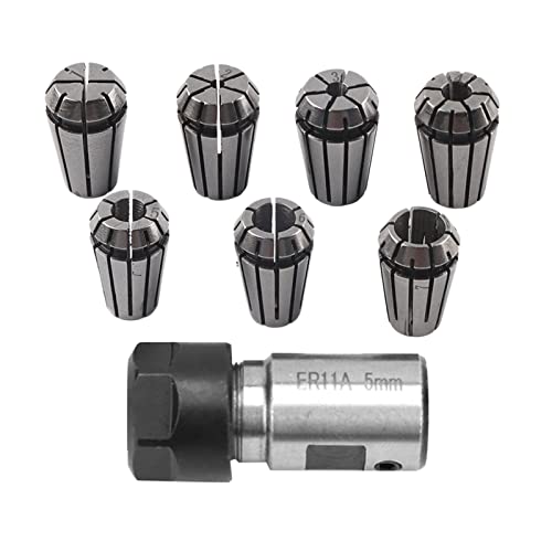 7 Stück ER11 5mm Motorwellenhalter Verlängerungsstange ER11 1-7mm Federzangen Set von BSTCAR