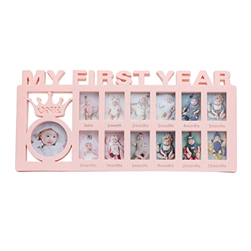 BSTCAR Bilderrahmen Babys, 12 Monate, Mein erstes Jahr, Erinnerungsfotorahmen, Babygeschenk Jungen und Mädchen, 40 x 20 x 3 cm von BSTCAR