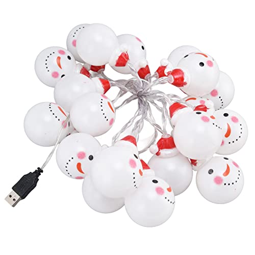 BSTCAR LED Schneemann Lichterkette USB betrieben 20 bunte Licht 3M 20 LED Weihnachtsdekoration Licht für Weihnachtsbaum, Kamin, Wohnzimmer von BSTCAR