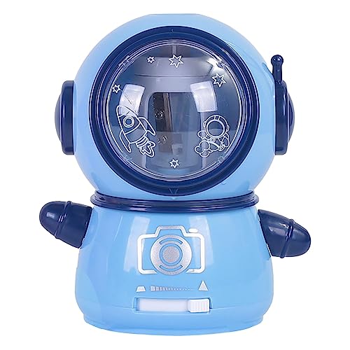 Elektrische Bleistiftspitzer Cute Spaceman Wiederaufladbare Bleistiftspitzer für Kinder, für Schule/Klassenzimmer/Haus (Lila blau) von BSTCAR