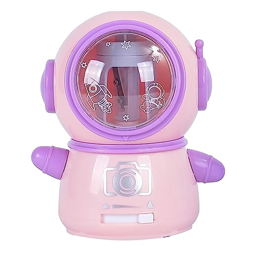 Elektrische Bleistiftspitzer Cute Spaceman Wiederaufladbare Bleistiftspitzer für Kinder, für Schule/Klassenzimmer/Haus (Rosa) von BSTCAR