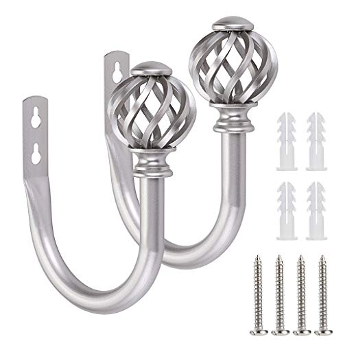 BSTKEY Vorhanghaken aus Metall, Nest-Design, leichte dekorative Raffhalter (Silber, 2 Paar) von BSTKEY