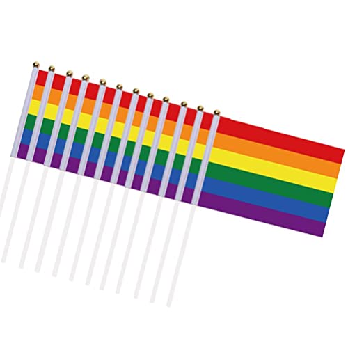 BSTTAI 30 Stück Regenbogen Flagge,Mini LGBTQ Rainbow Gay Flagge,Mehrfarbige Mini-Handflaggen für LGBT Gay Pride Veranstaltungen,Festivalzubehör von BSTTAI