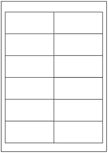 BT-Label 240 Folienetiketten (Format 97 x 42,4 mm) auf 20 DIN A4 Blatt Etiketten Wetterfest weiß (12 pro A4 Blatt) selbstklebend bedruckbar mit Laserdrucker von BT-Label