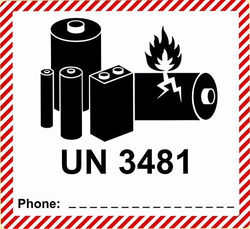 BT-Label 250 Gefahrgutetiketten UN 3481, 120 x 110 mm - Aufdruck: enthält Lithium-Ionen-Batterien, Akku - Transportaufkleber, Gefahrgutaufkleber selbstklebend BT-Label 250 Gefahrgutetiketten UN 3481, 120 x 110 mm - Aufdruck: enthält Lithium-Ionen-Batterien, Akku - Transportaufkleber, Gefahrgutaufkleber selbstklebend von BT-Label