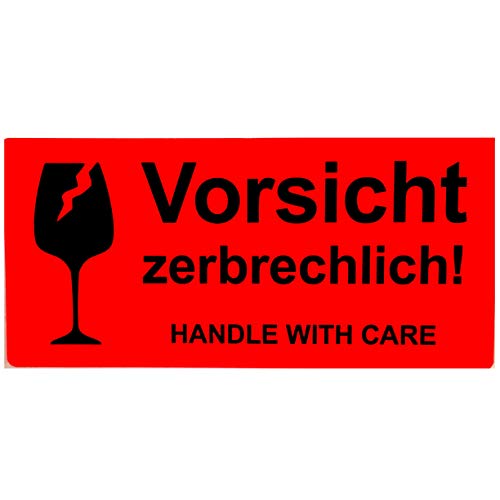 BT-Label 250 Warnetiketten Aufkleber 10,2 x 4,8 cm neon leuchtrot Umzugs-Etiketten Vorsicht zerbrechlich Glas Bruchgefahr Paketaufkleber handle with care BT-Label 250 Warnetiketten Aufkleber 10,2 x 4,8 cm neon leuchtrot Umzugs-Etiketten Vorsicht zerbrechlich Glas Bruchgefahr Paketaufkleber handle with care von BT-Label