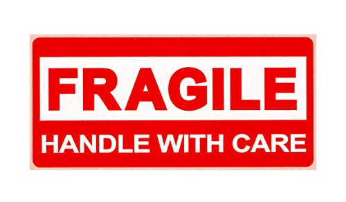 BT-Label 650 Warnetiketten FRAGILE Aufkleber 78 x 36 mm rot/weiß Vorsicht zerbrechlich Bruchgefahr Warnaufkleber Etiketten Attention-Sticker handle with care von BT-Label