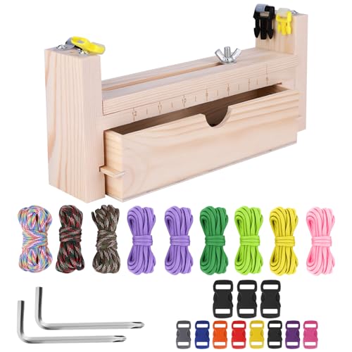 BTBHIHO Armbandherstellungs-Set, Paracord-Clips aus Holz mit 10 Paracord-Seilen und 10 Schnallen, DIY-Schmuckherstellungs-Set für Kinder BTBHIHO Armbandherstellungs-Set, Paracord-Clips aus Holz mit 10 Paracord-Seilen und 10 Schnallen, DIY-Schmuckherstellungs-Set für Kinder von BTBHIHO