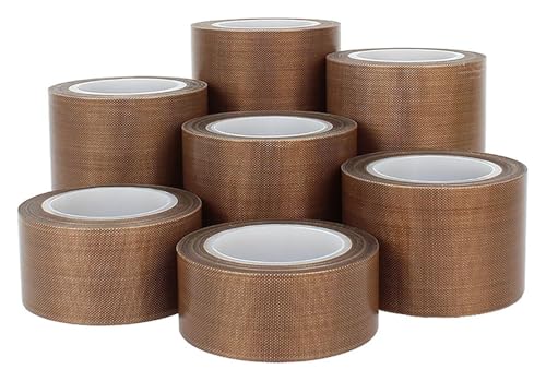 BTBTB Teflonband, Teflonband, 0,13 mm Dickes, 30–50 mm Breites PTFE-Klebeband for Vakuumiermaschinen und die Elektroindustrie, 10 Meter lang, 50 mm(80mm) von BTBTB