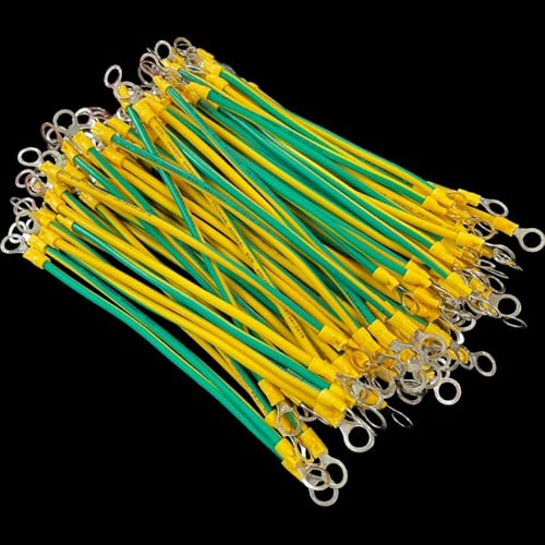 Erdungskabellänge 10–50 cm, 100 Stück, flexibles Kupfer-Solar-Erdungsbandkabel, Solar-Photovoltaik-Erdungskabel mit Klemmen 10 AWG 12 AWG 14 AWG, Öffnung 6 mm(10 AWG,20cm) von BTBTB
