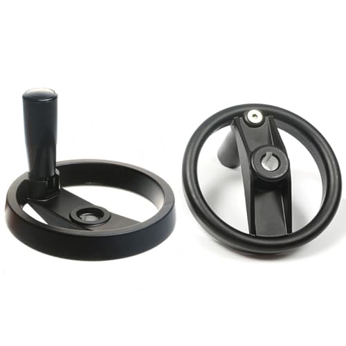 Iathe-Handrad aus Aluminiumlegierung, 2-Speichen-Handrad, Lochdurchmesser 10–25 mm, faltbares Handrad mit klappbarem Drehgriff for Dreh-, Fräs- und Schleifmaschinen(200 * 12 * 4mm) von BTBTB