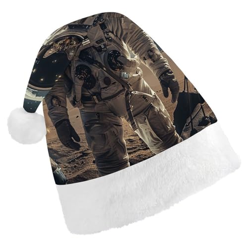 BTCOWZRV Astronauten-Katzenbilder, Weihnachtsmütze, Uni, Samt, Weihnachtsmannmütze, Weihnachtsmütze für Erwachsene, Neujahr, Party, Kopfbedeckung BTCOWZRV Astronauten-Katzenbilder, Weihnachtsmütze, Uni, Samt, Weihnachtsmannmütze, Weihnachtsmütze für Erwachsene, Neujahr, Party, Kopfbedeckung von BTCOWZRV